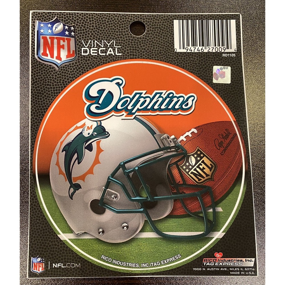 NFL Miami Dolphins Vinyl Decal Officially Licensed Car Sticker‎ Wall Decal